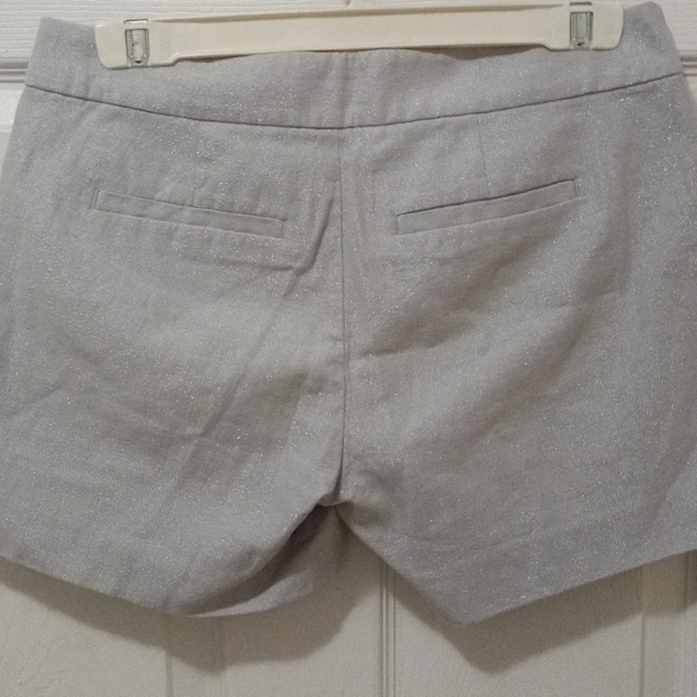 Banana Republic silver metallic linen cotton shorts ladies size 2 - Picture 11 of 11